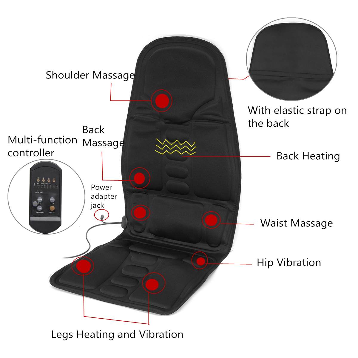 Car massage cushion car home dual-use vibration massage chair